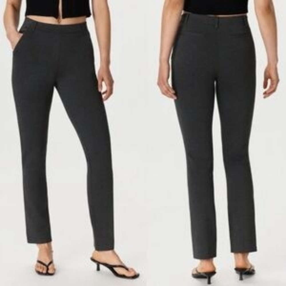 Quince Ultra Stretch Ponte Straight Leg Pants Womens Pull On Sz M Office Casual